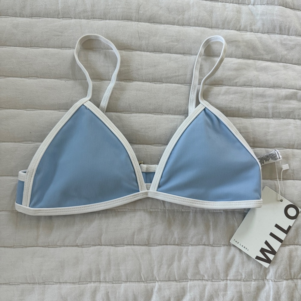 Wilo Triangle Bikini Top blue white removable padding size S